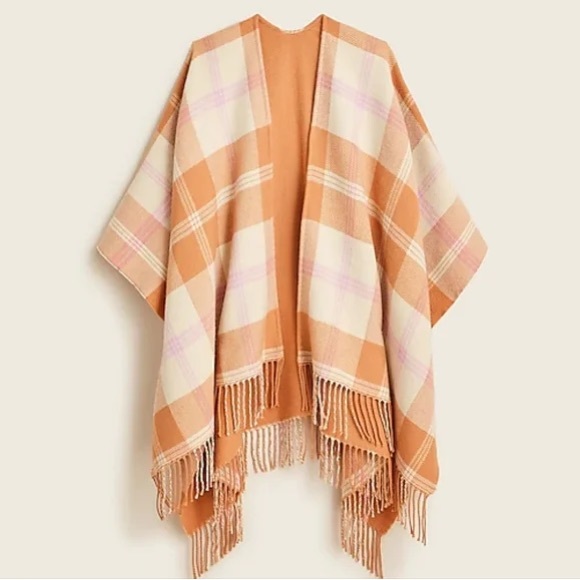 J.Crew Reversible Blanket Poncho in Peach Pink Womens Size XS - Picture 1 of 5